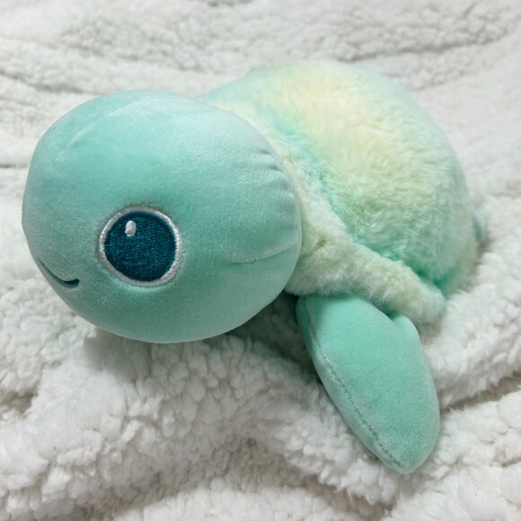 Aurora Turtle Plush  Soft Mint Green Sea Turtle Stuffed Animal  Cuddly Ocean Toy - Picture 7 of 7